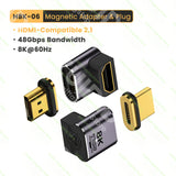 HDMI 2.1 Right-Angle Male-to-Female Adapter - 8K / 4K