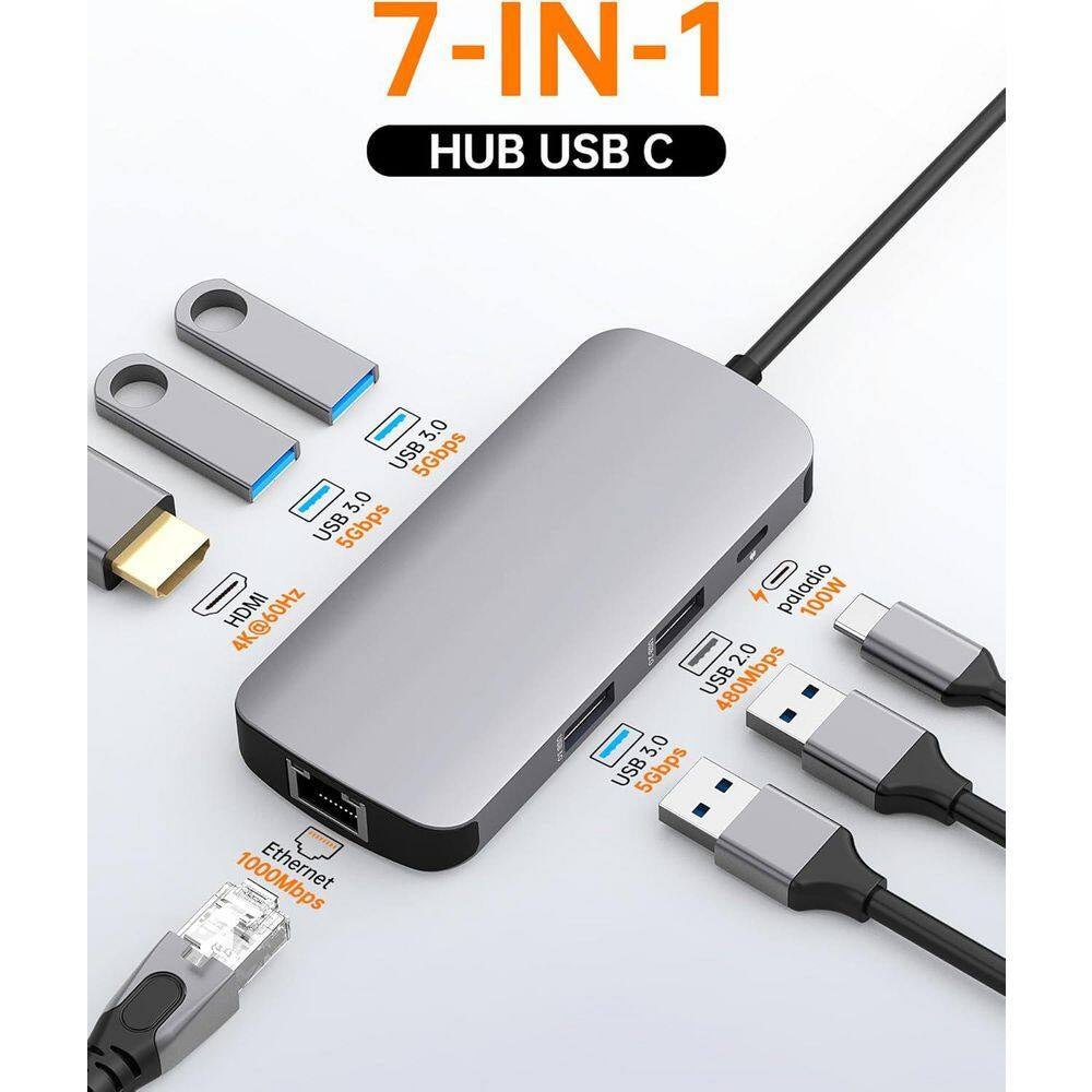 USB-C Multiport Hub with 4K HDMI, Ethernet and PD Charging