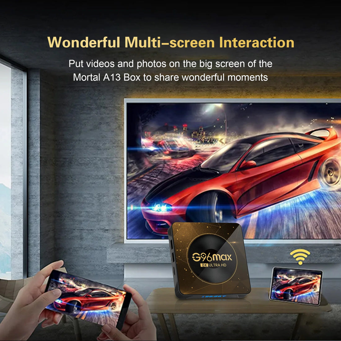G96 MAX - Android 13 - Media Player - with 8K / WiFi 6 / Bluetooth 5 - 4GB RAM / 64GB Storage