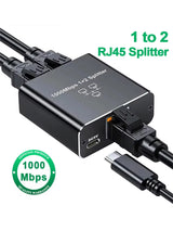 Gigabit RJ45 Ethernet Splitter Adapter