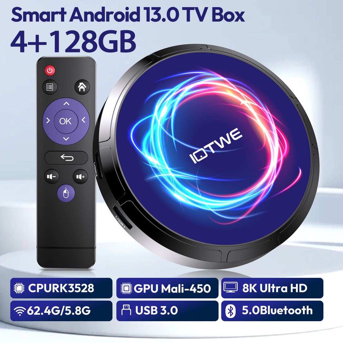 Smart Android - Android 14 - Media Player - with WiFi 6 - 128GB RAM / 64GB Storage