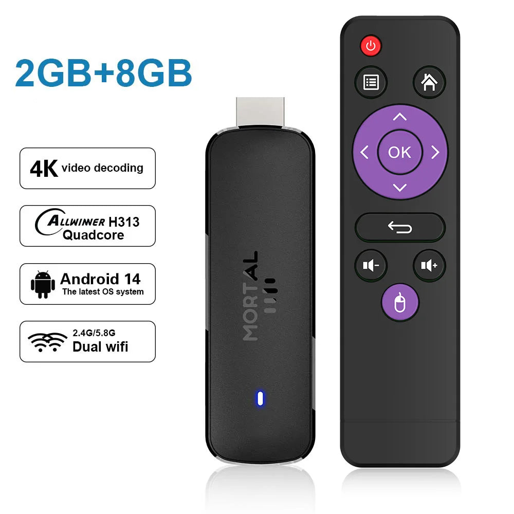 Q8 - Android 14 - Streaming Stick - with 8K / WiFi 6 / Voice Remote