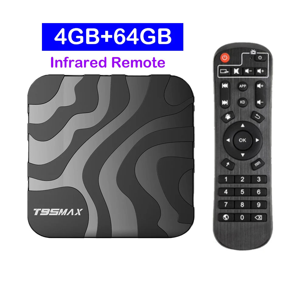 T95 MAX - Android 16 - Media Player - with 8K / WiFi 6 / Bluetooth 6 - 8GB RAM / 128GB Storage