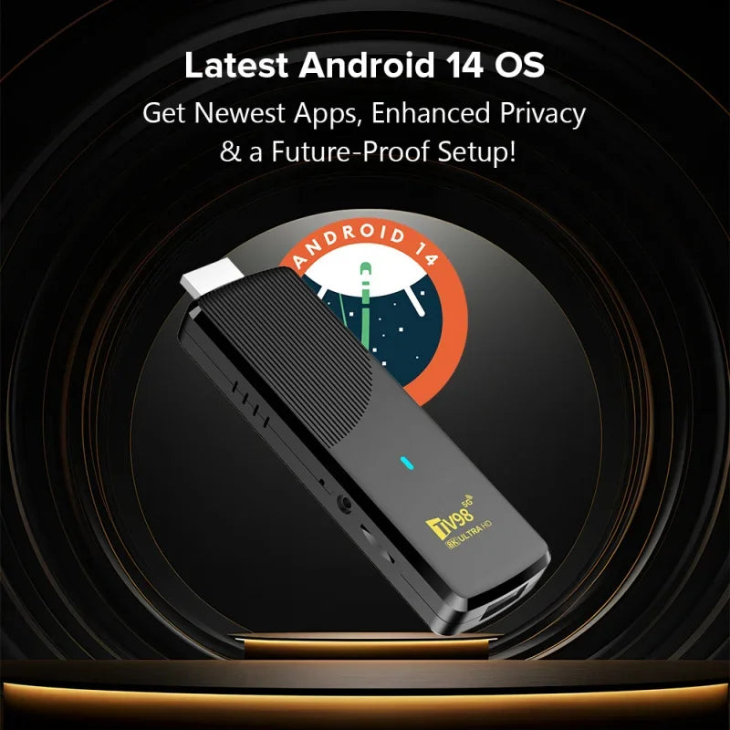TV98 ATV X9 - Android 14 - Streaming Stick - with 8K / Dual-Band WiFi / Bluetooth 5