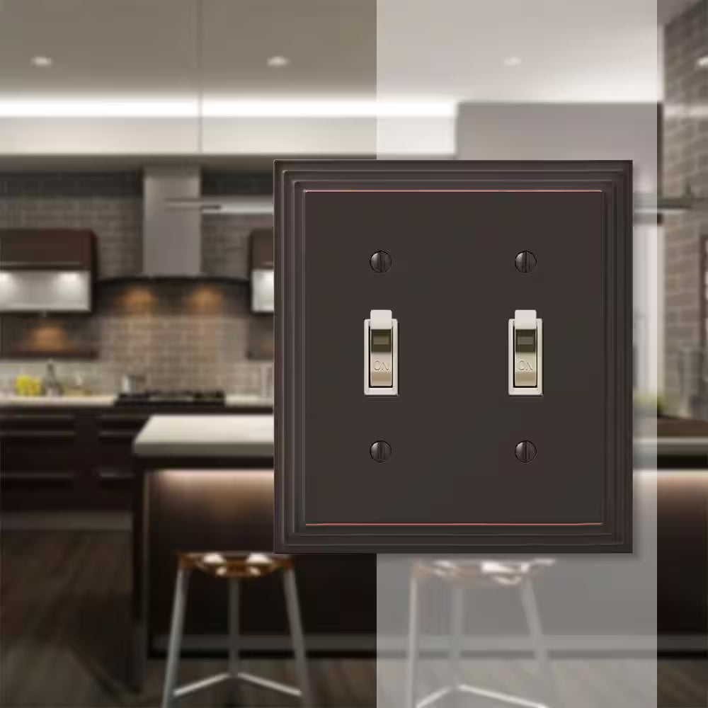 Bronze 2-Gang Toggle Wall Plate
