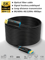 Fiber Optic HDMI 2.1 Cable - 8K / 48Gbps - 10m-50m