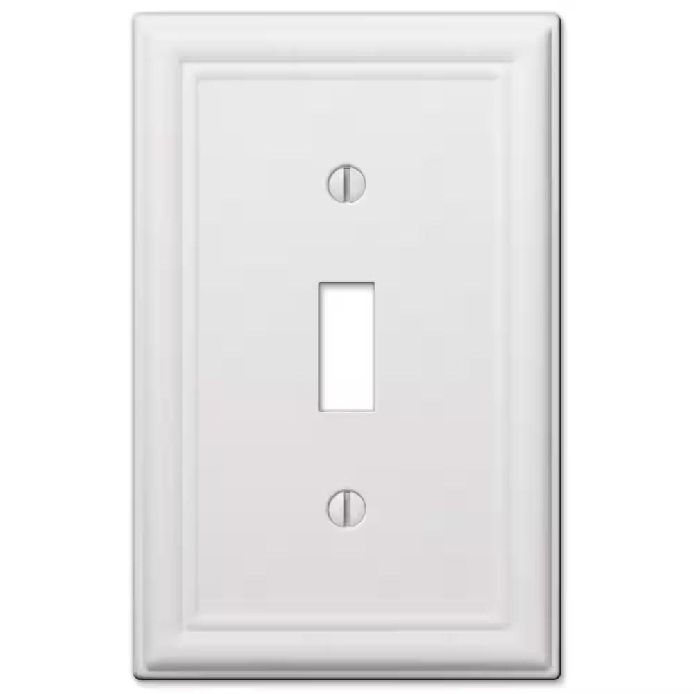 Ascher 1 Gang Toggle Steel Wall Plate - White