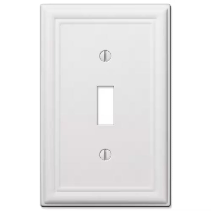 Ascher 1 Gang Toggle Steel Wall Plate - White