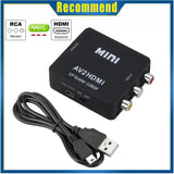 RCA to HDMI Converter with USB Cable 1080P AV to HDMI Adapter AV2HDMI AV/CVSB to HDMI AV to HDMI Switch HD