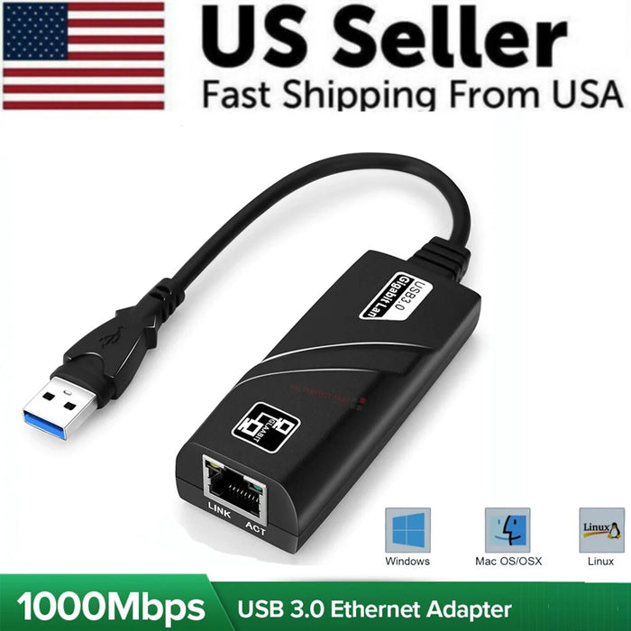 USB 3.0 Gigabit Ethernet RJ45 Adapter