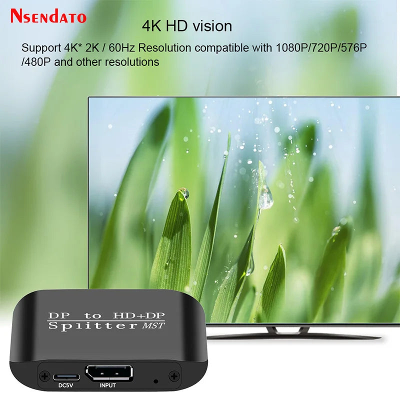 8K DisplayPort / USB-C to HDMI Splitter Adapter - 1 In / 2 Out