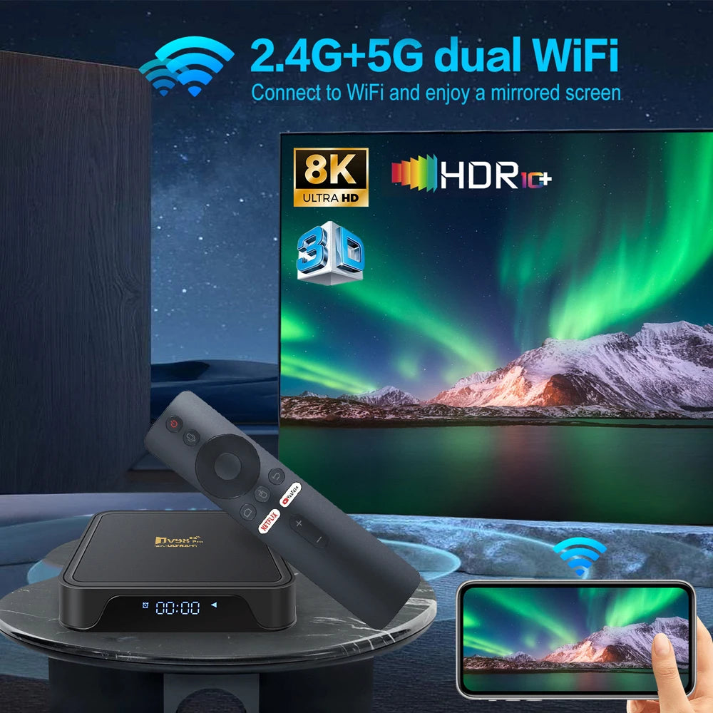 Smart Android H313 - Android 14 - Media Player - with 8K / Bluetooth 5 / Voice Remote