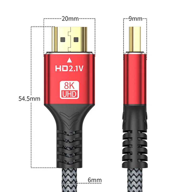 HDMI 2.1 High-Speed Cable - 8K / 4K / 48Gbps - 1m-5m