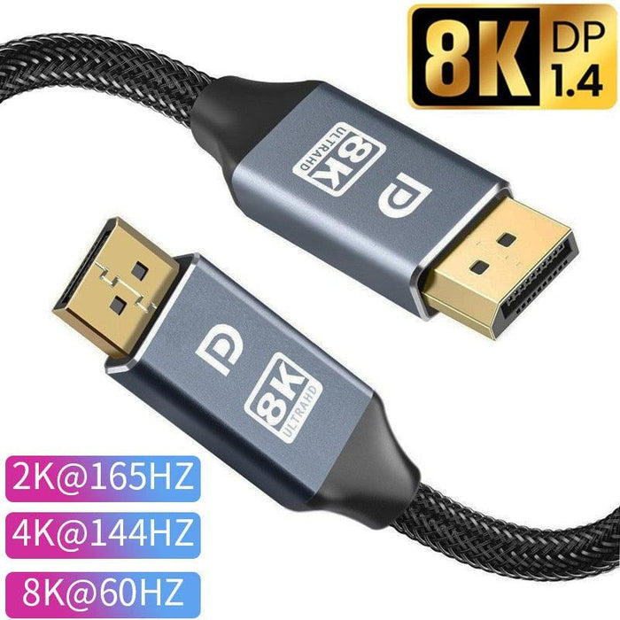 1m/2m/5m High Speed 1.4Gbp Slim and Flexible Ultra HD 8K 4K 144Hz 165Hz Display Port Adapter For Monitor...
