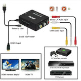 RCA to HDMI Converter with USB Cable 1080P AV to HDMI Adapter AV2HDMI AV/CVSB to HDMI AV to HDMI Switch HD
