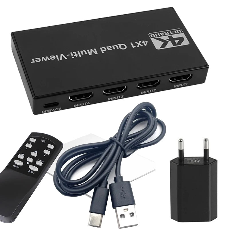 4K HDMI Multiviewer Switch - 4 Inputs to 1 Display