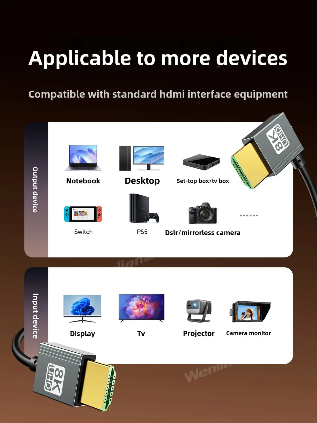 HDMI 2.1 Right-Angle Male-to-Female Adapter - 8K / 4K