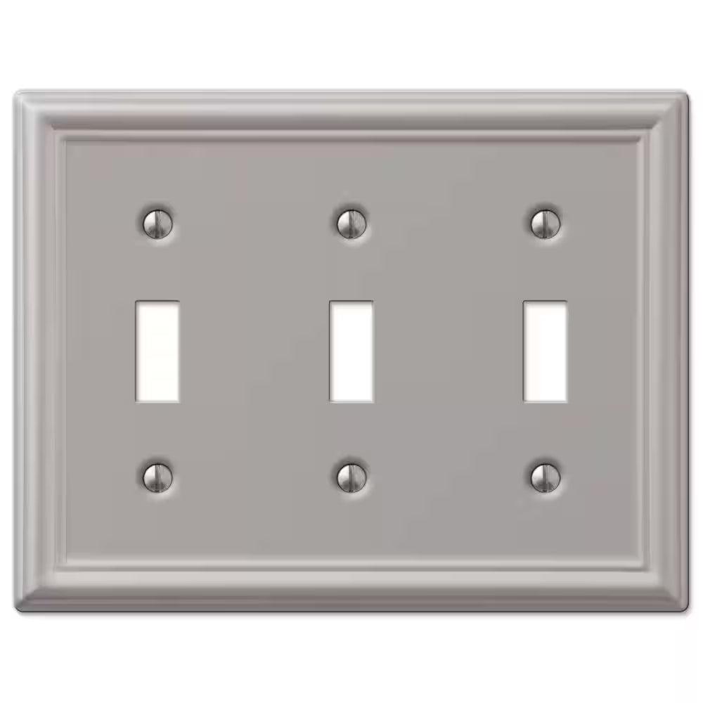 Nickel 3-Gang Toggle Wall Plate (1-Pack)