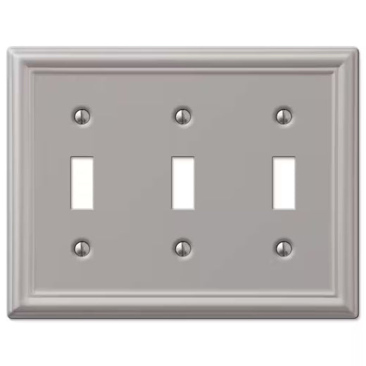 Nickel 3-Gang Toggle Wall Plate (1-Pack)