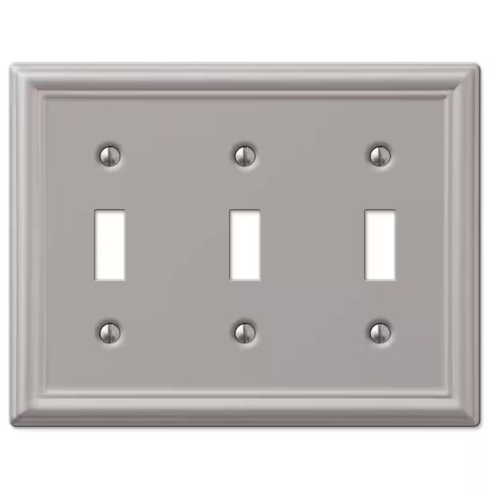 Nickel 3-Gang Toggle Wall Plate (1-Pack)