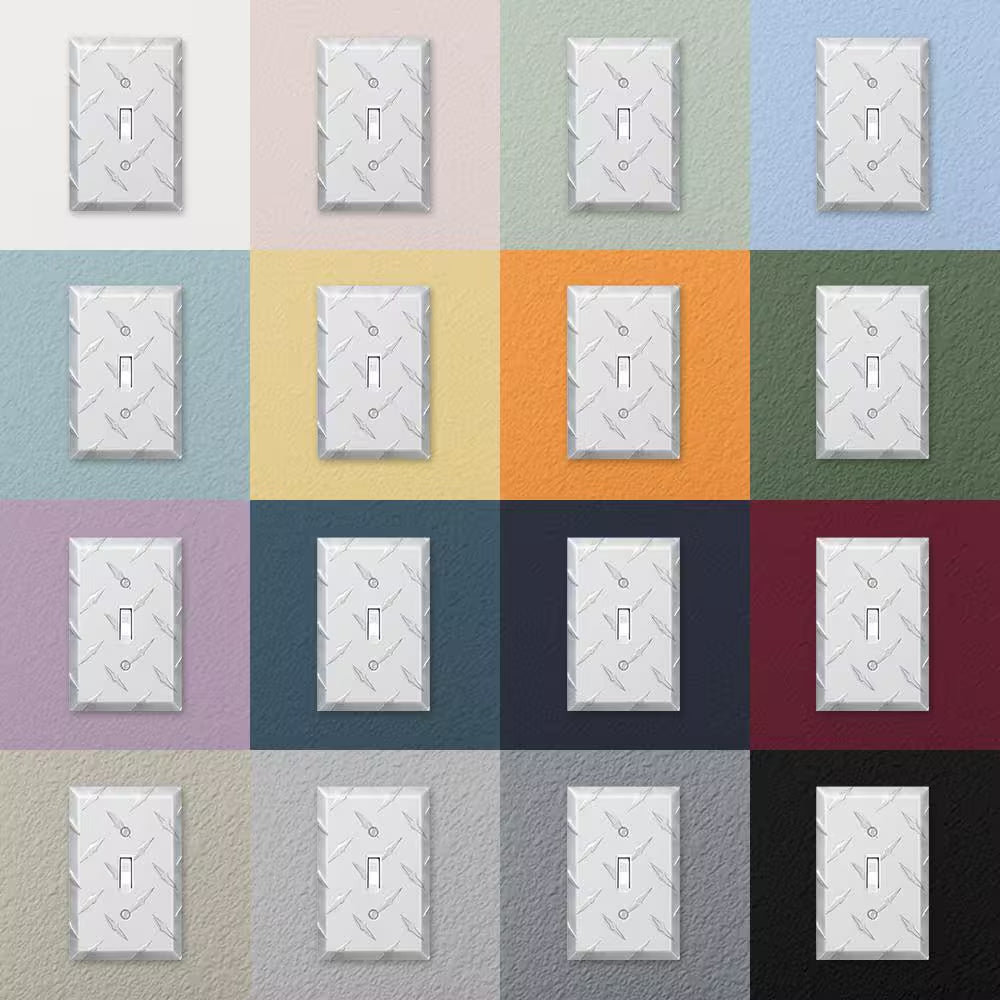 Diamond Plate 2 Gang 1-Toggle and 1-Duplex Aluminum Wall Plate - Aluminum
