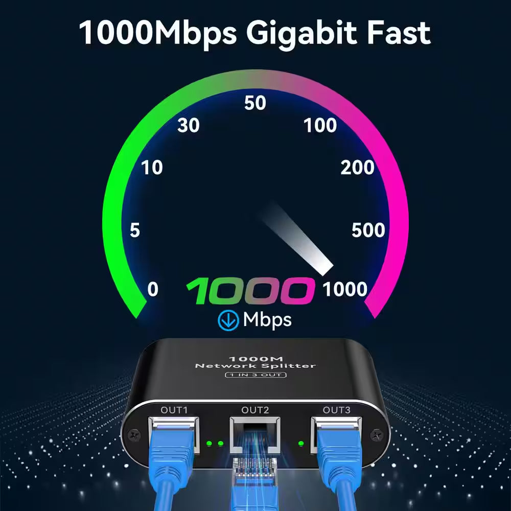 Gigabit RJ45 Ethernet Splitter Adapter