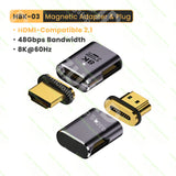 HDMI 2.1 Right-Angle Male-to-Female Adapter - 8K / 4K
