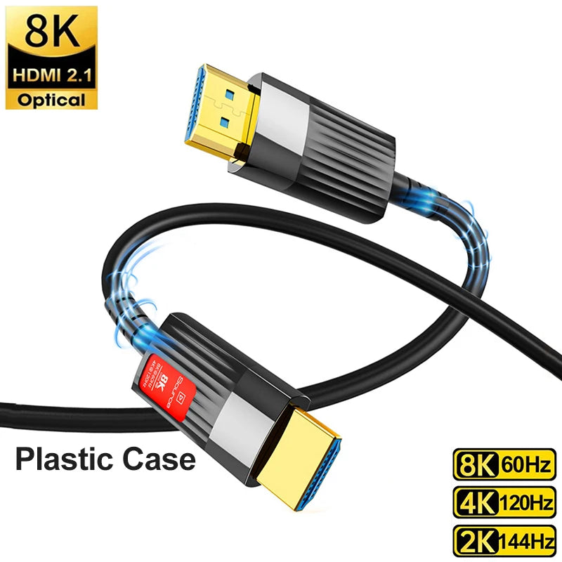 Fiber Optic HDMI 2.1 Cable - 8K / 48Gbps - 10m-50m