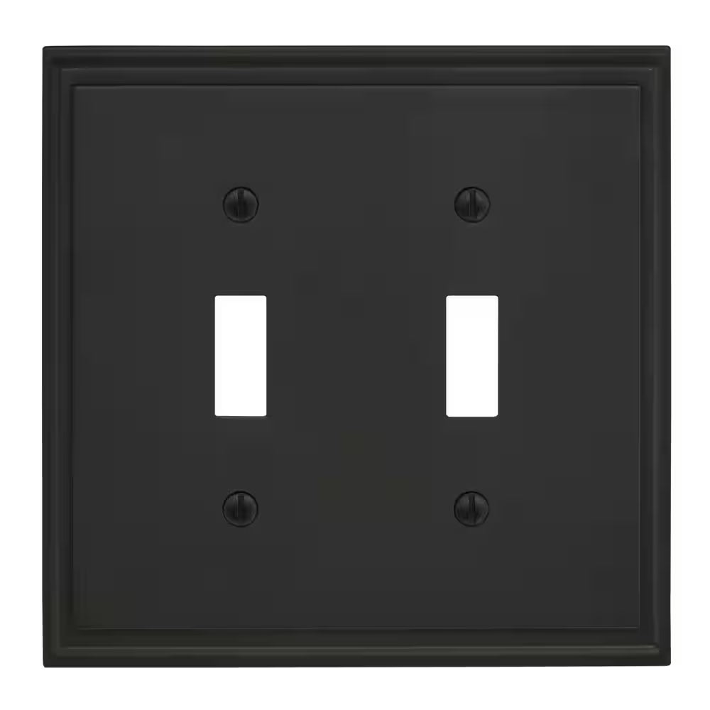 Black 2-Gang Toggle Wall Plate (1-Pack)