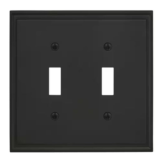 Black 2-Gang Toggle Wall Plate (1-Pack)