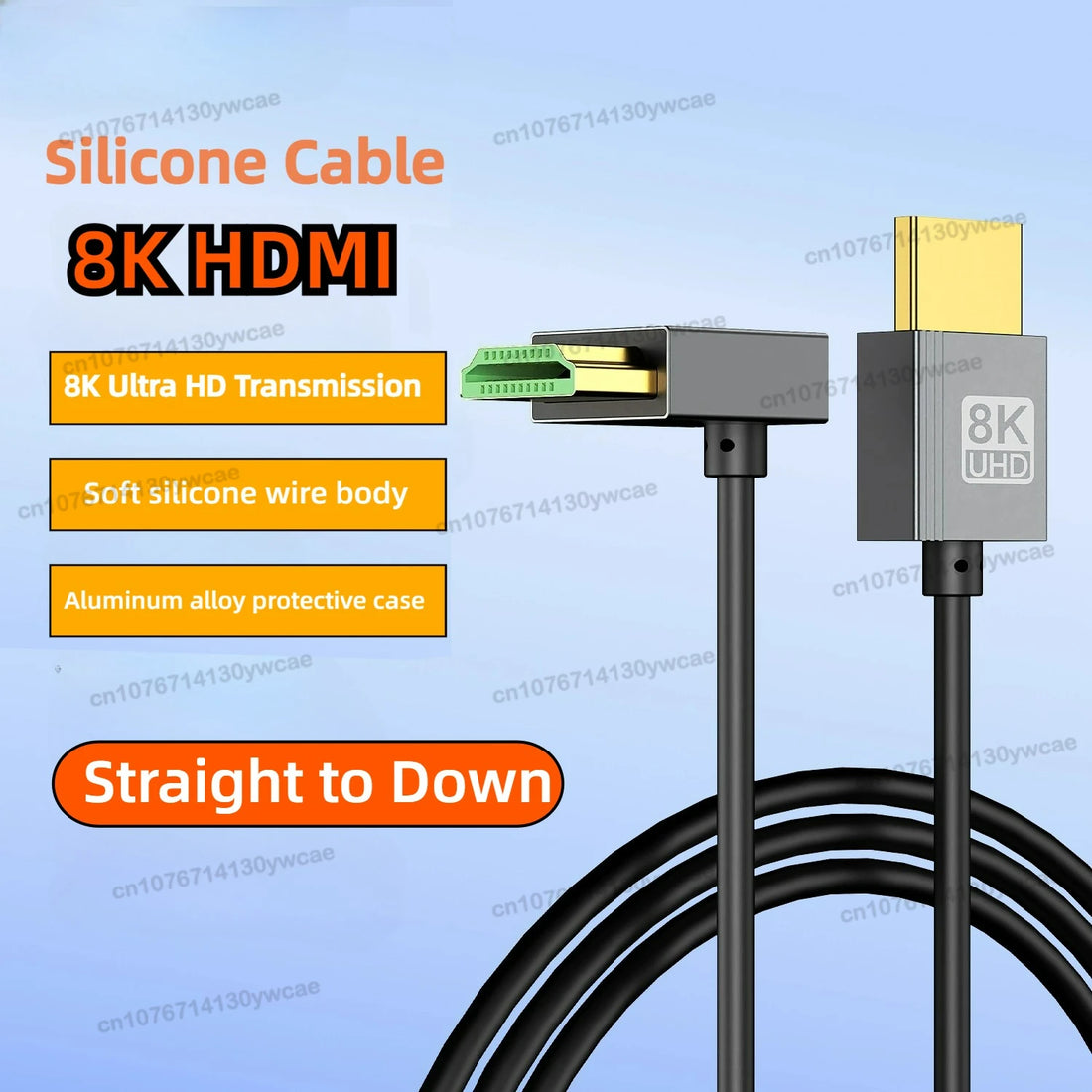 HDMI 2.1 Right-Angle Male-to-Female Adapter - 8K / 4K