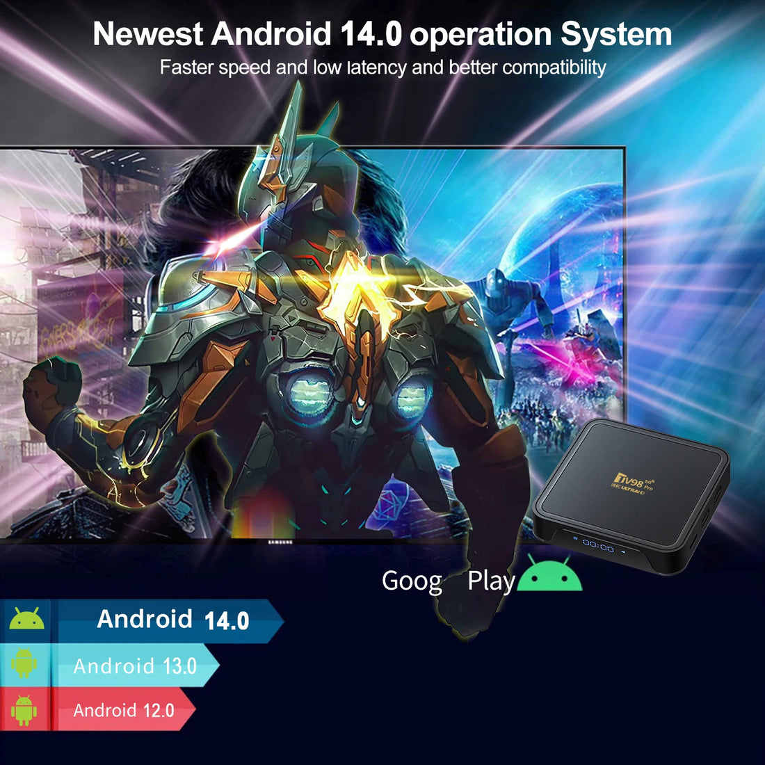 Smart Android H313 - Android 14 - Media Player - with 8K / Bluetooth 5 / Voice Remote