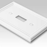 Ascher 1 Gang Toggle Steel Wall Plate - White