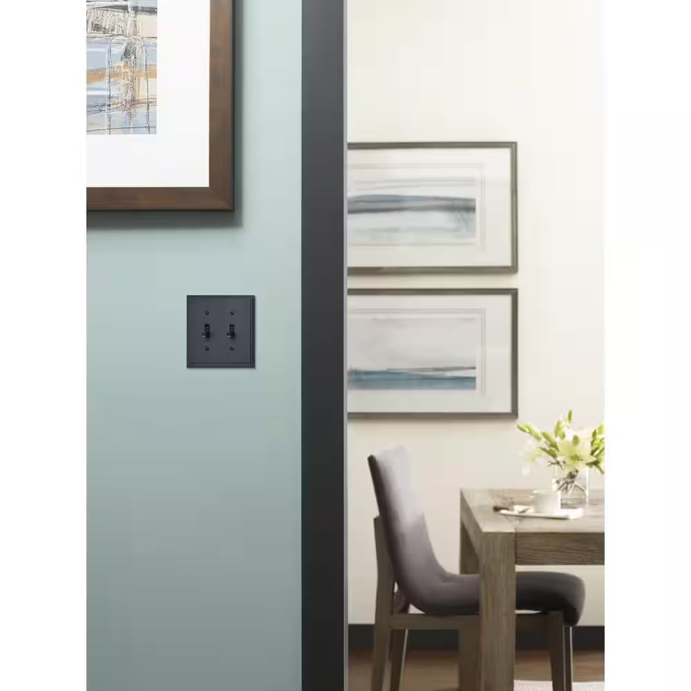 Black 2-Gang Toggle Wall Plate (1-Pack)