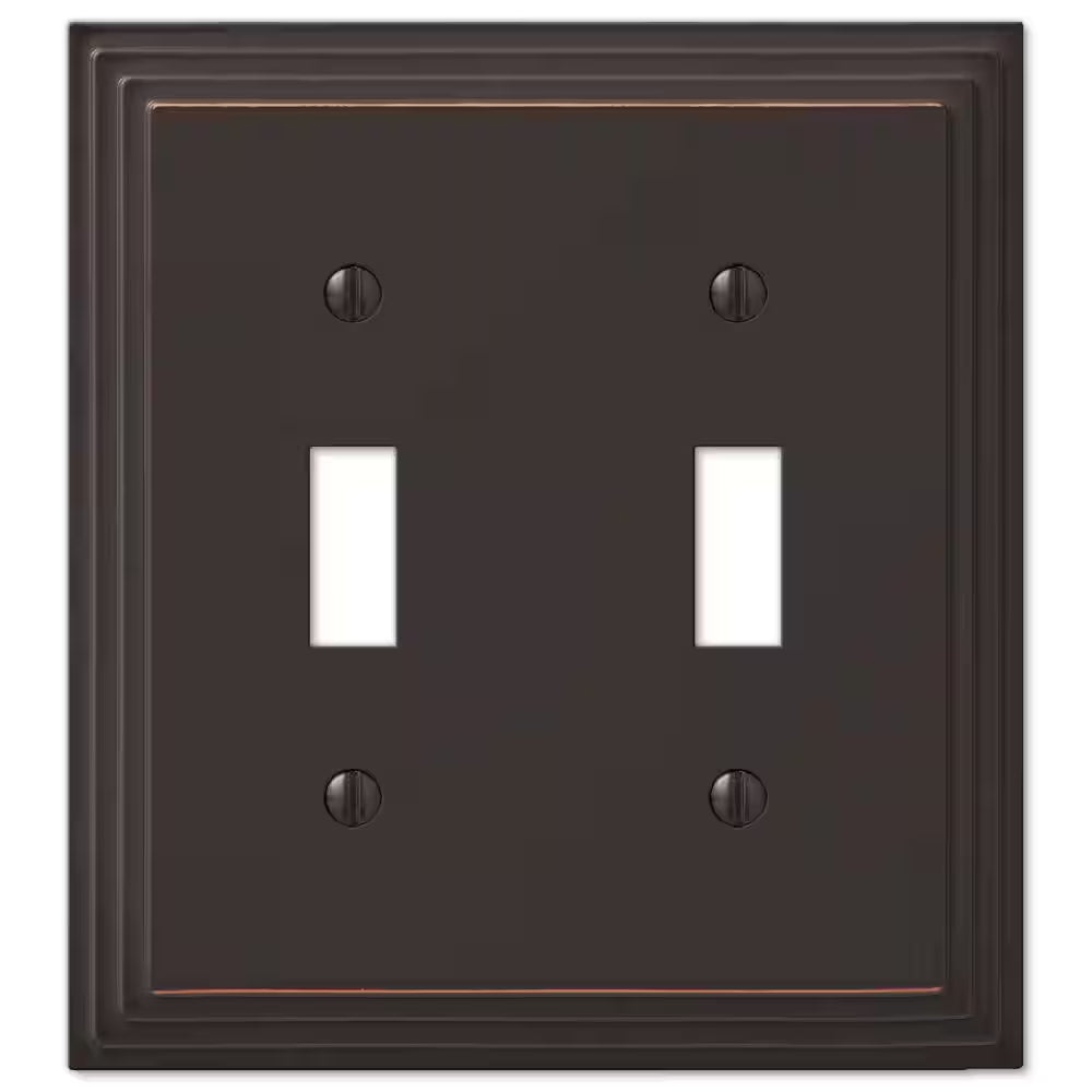 Bronze 2-Gang Toggle Wall Plate