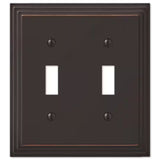 Bronze 2-Gang Toggle Wall Plate