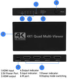 4K HDMI Multiviewer Switch - 4 Inputs to 1 Display