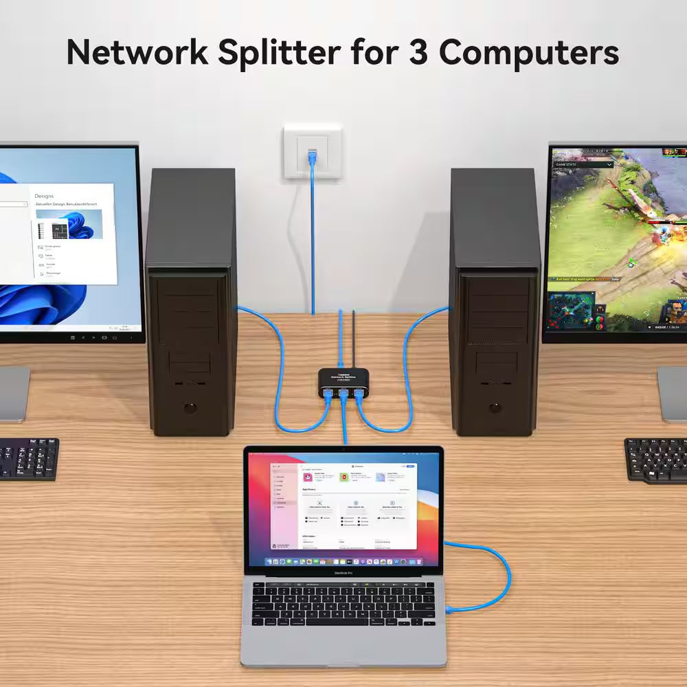 Gigabit RJ45 Ethernet Splitter Adapter