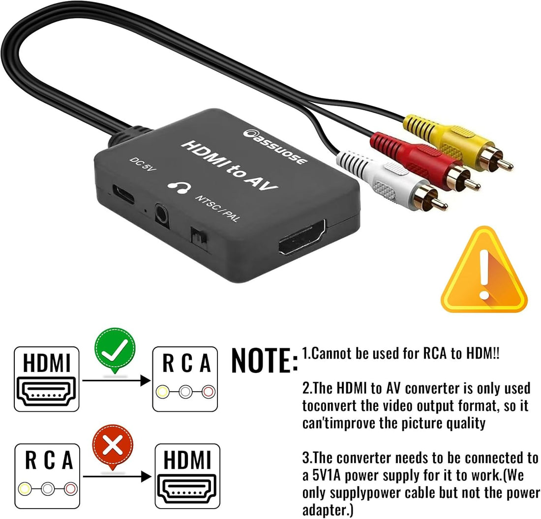 HDMI to RCA AV Converter Adapter - 1080p