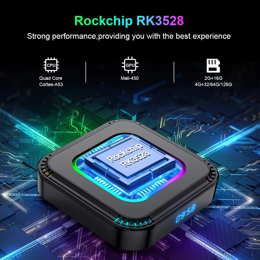 HK1 RBOX K8 - Android 13 - Media Player - with 8K / WiFi 6 - 4GB RAM / 128GB Storage