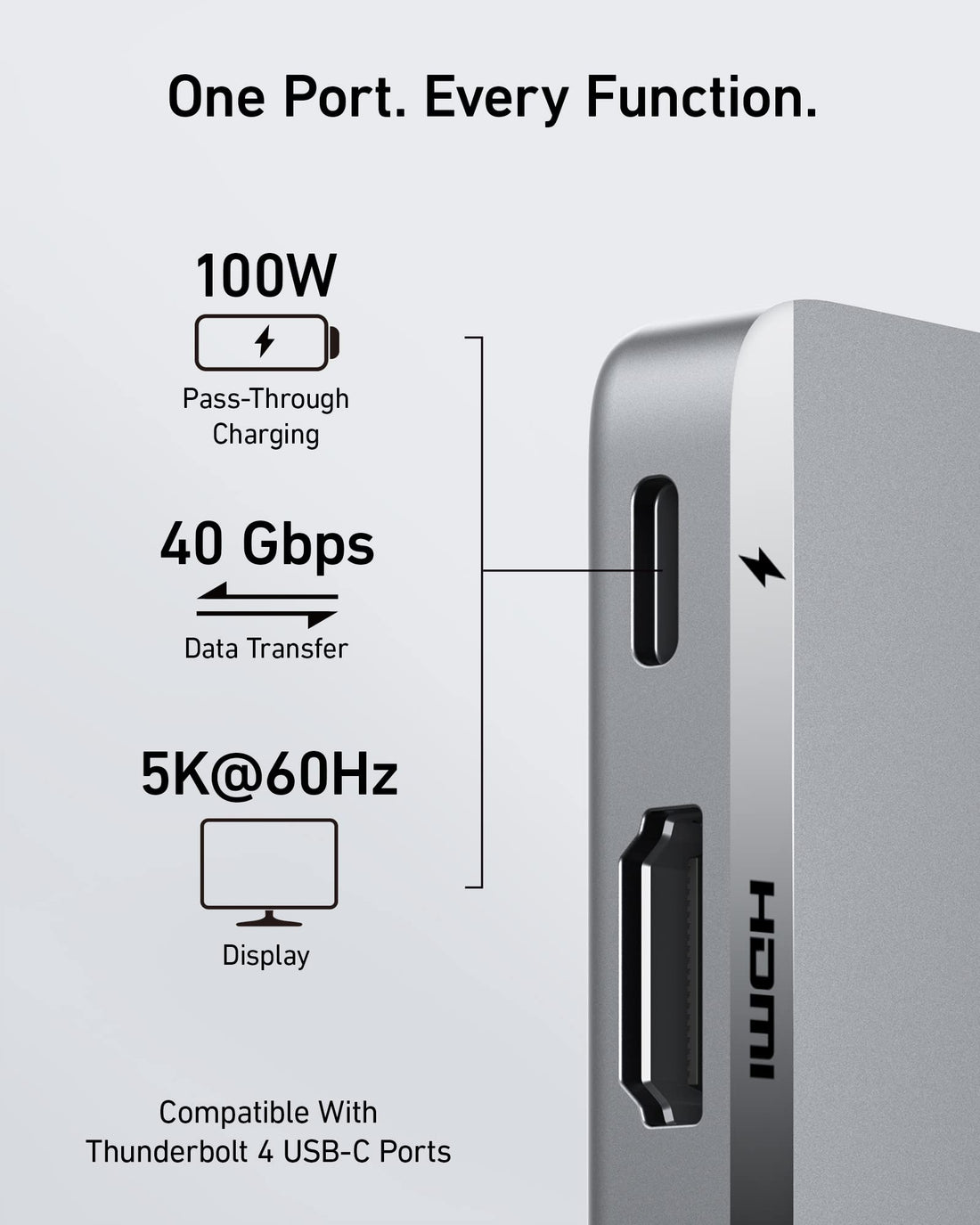 USB-C Multiport Hub with 4K HDMI, Ethernet and PD Charging