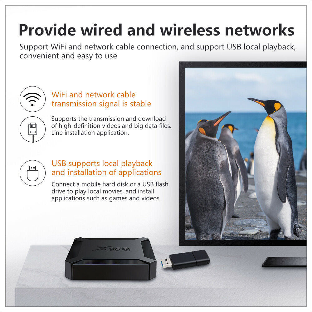 Smart Android - Android 14 - Media Player - with WiFi 6 - 128GB RAM / 64GB Storage