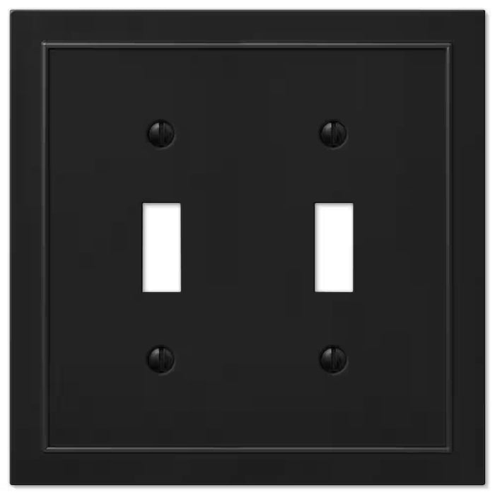 Bethany 2 Gang Toggle Metal Wall Plate - Black