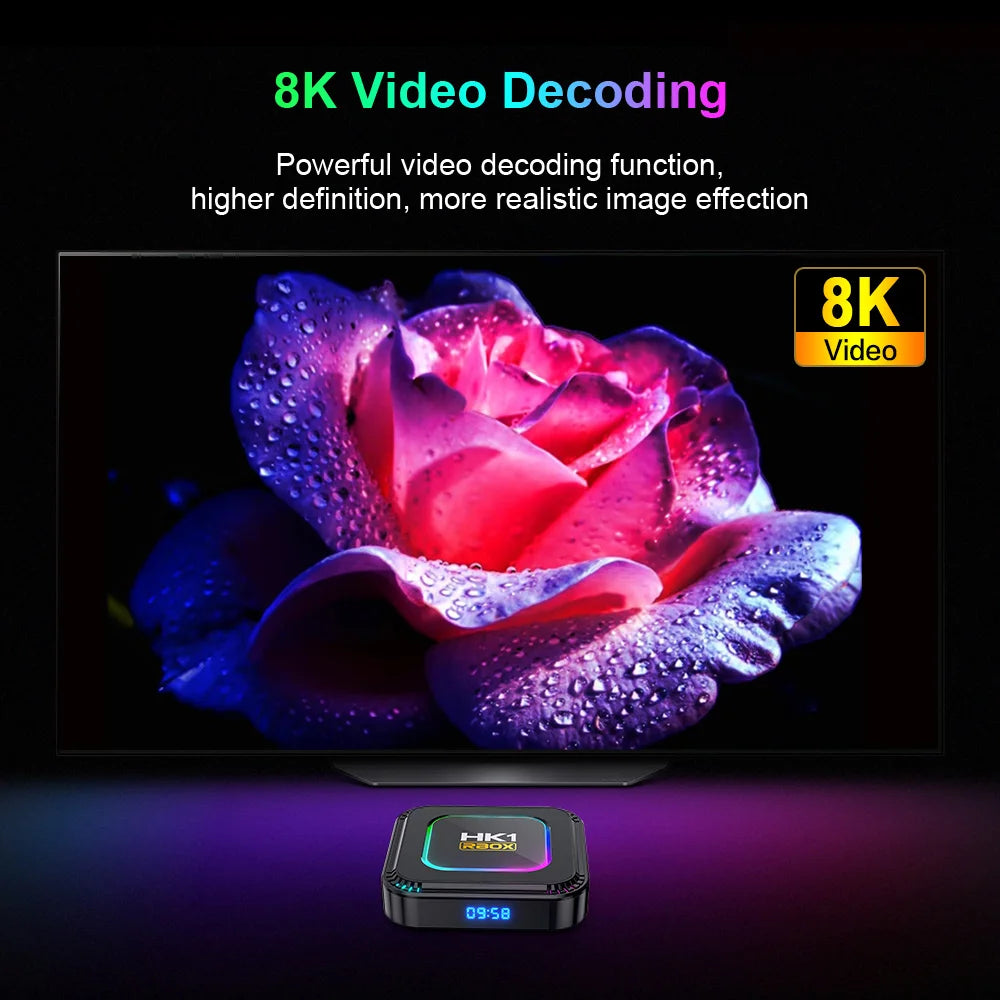 HK1 RBOX K8 - Android 13 - Media Player - with 8K / WiFi 6 - 4GB RAM / 128GB Storage