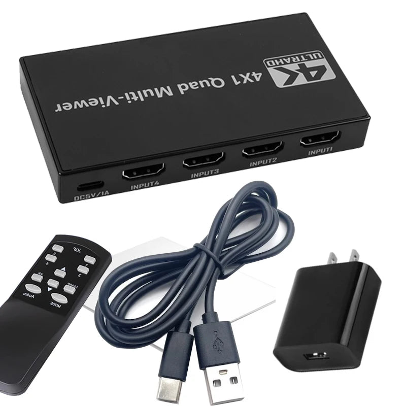4K HDMI Multiviewer Switch - 4 Inputs to 1 Display
