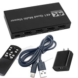 4K HDMI Multiviewer Switch - 4 Inputs to 1 Display