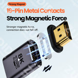 HDMI 2.1 Right-Angle Male-to-Female Adapter - 8K / 4K