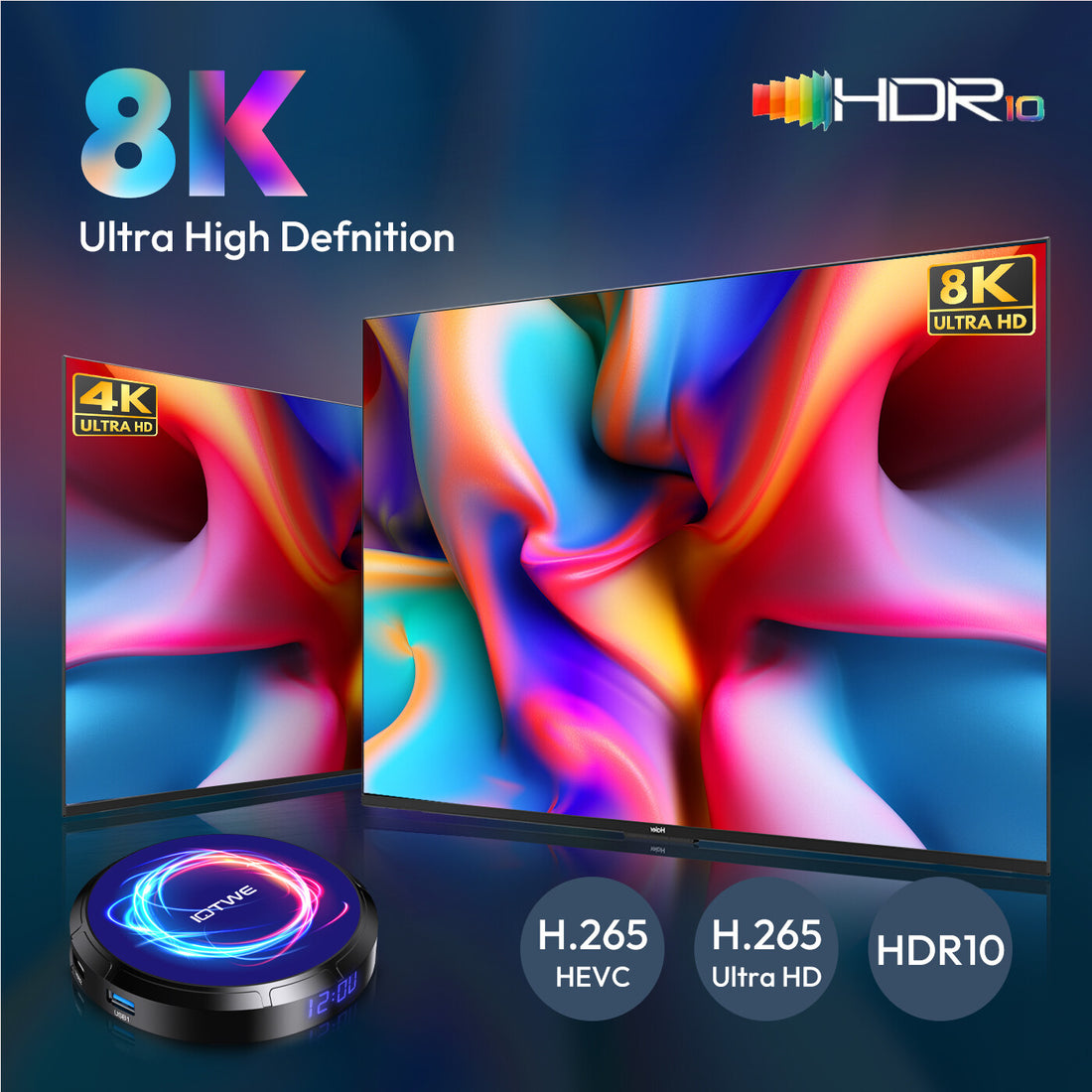 Smart Android - Android 14 - Media Player - with WiFi 6 - 128GB RAM / 64GB Storage