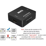 RCA to HDMI Converter with USB Cable 1080P AV to HDMI Adapter AV2HDMI AV/CVSB to HDMI AV to HDMI Switch HD