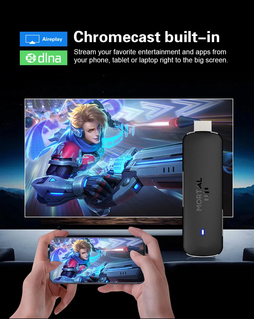 Q8 - Android 14 - Streaming Stick - with 8K / WiFi 6 / Voice Remote - 8GB RAM / 16GB Storage